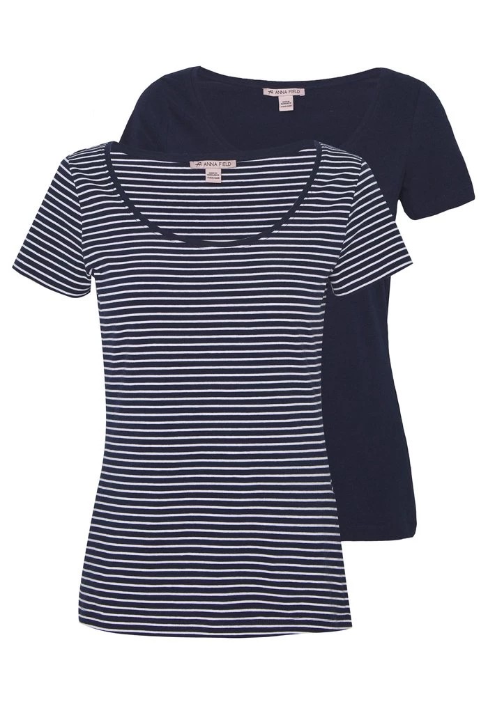 T-Shirt ANNA FIELD Anna Field 2 Pack Bleu Marine Femme | MCQ-5493361